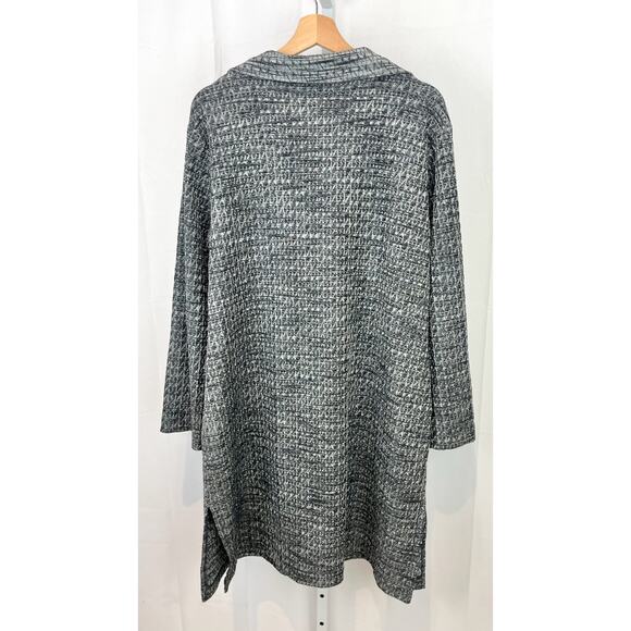 ANDRIA LIEU Size 2XL XXL Button Up Duster Jacket Textured Knit Gray - Picture 2 of 7